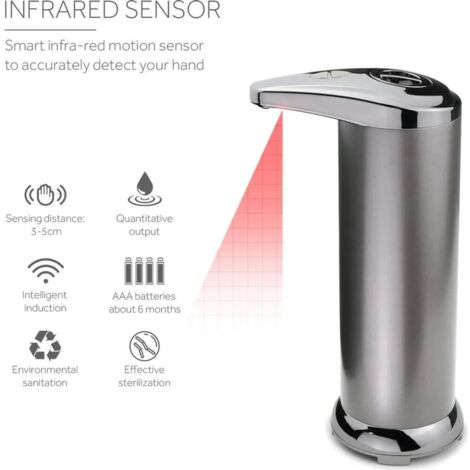 Dispenser Di Sapone, Dispenser Automatico Di Sapone In Acciaio Inossidabile Con Base Impermeabile Sensore Di Movimento A Infrarossi E Interruttore Regolabile Rapanda 83199122