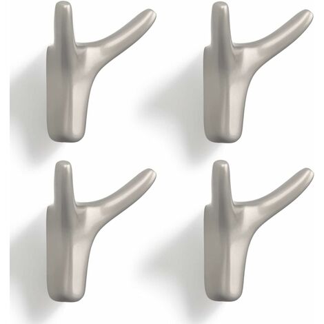 Confezione 4 Ganci Appendiabiti Da Parete – Acciaio Nichel Spazzolato – 12,7 Cm Diametro – Porta Cappotti, Borse, Asciugamani