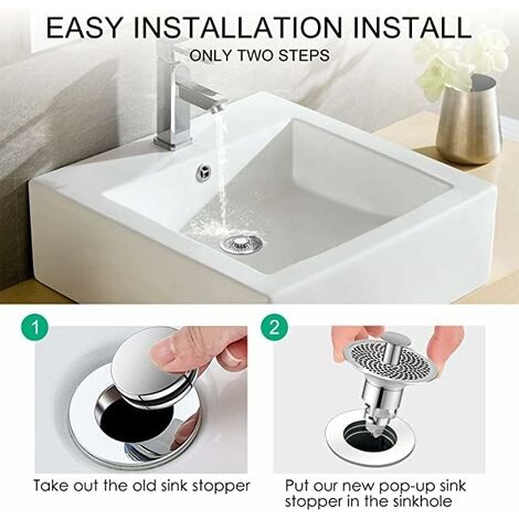 1 pz. Tappo universale per lo scarico del lavandino del bagno, filtro  pop-up per il