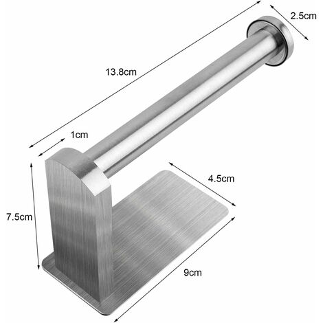 Porta Carta Igienica In Acciaio Inossidabile SUS304 - Con Ripiano Antiscivolo Per Bagno O Cucina, Design Moderno Argento - Foto 7