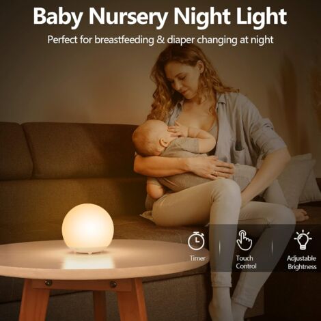 Wetry Luce Notturna Bambini Lucina Notturna Gatto Lampada da Comodino Cameretta Luci Notte Neonati Accessori Utili Lucetta Notturne Bimba Ricaricabile