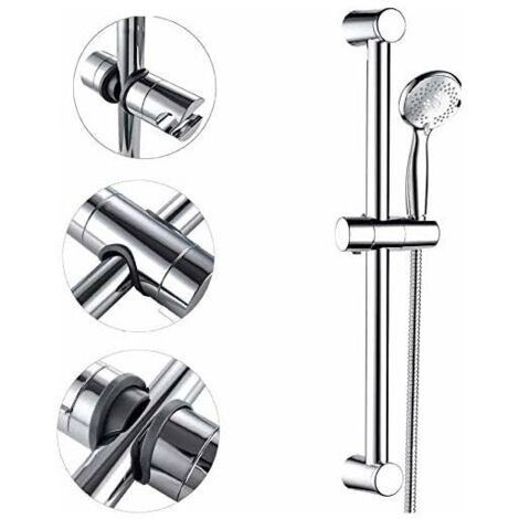 Supporto Doccetta Universale A Doppio Slot, In Acciaio Inox, Con Viti, Per Soffione Doccia A Mano, Colore Argento