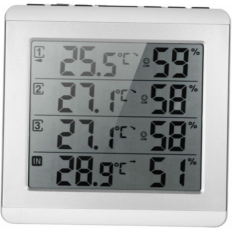 Acquista Termometro digitale LCD Igrometro Misuratore elettronico di umidità  della temperatura per interni Stazione meteorologica per la casa