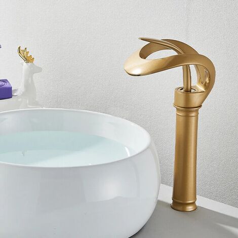 ZYCDP Rubinetto Bagno Lavabo Vintage Bianco Oro, Miscelatore Lavabo Con - 12
