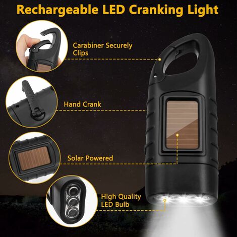 Torcia Solare Manuale Portabile LED - Piccola Luce Di Emergenza Per Campeggio E Arrampicata - Colore Giallo Limone