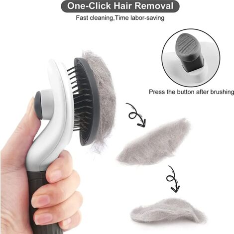 Spazzola per cani e gatti Set 3 in 1 Pettini a setole corte e lunghe Pettine per pelliccia Spazzola per sottopelo districante Spazzola per sottopelo per cani Grigio
