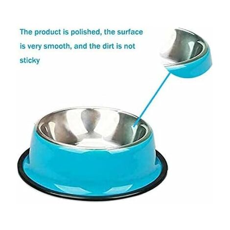 5 Ciotole Per Gatti In Acciaio Inox - 15.5cm, Piatte E Larghe, Lavabili In Lavastoviglie - Foto 3