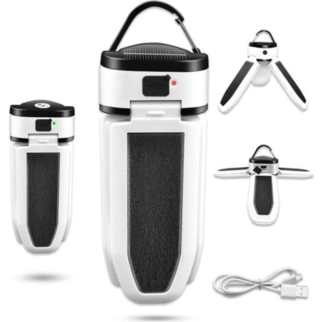 Faretto LED Ricaricabile USB Con Ricarica Solare, Lampada Da Cantiere Lampada Da Lavoro Lanterna Portatile Con 4 Modalita Sos Rotazione A 360 Maniglia Regolabile E Magnetica Per Campeggio 86995679