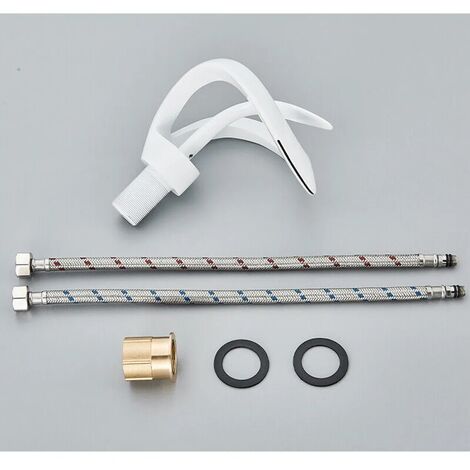 KEOKBON Rubinetto Da Bagno Con Tirante – Scarico – Rubinetto Per Lavabo Con Altezza Di Beccuccio, Rubinetto Da Bagno Ad Alta Pressione – Miscelatore - Foto 10