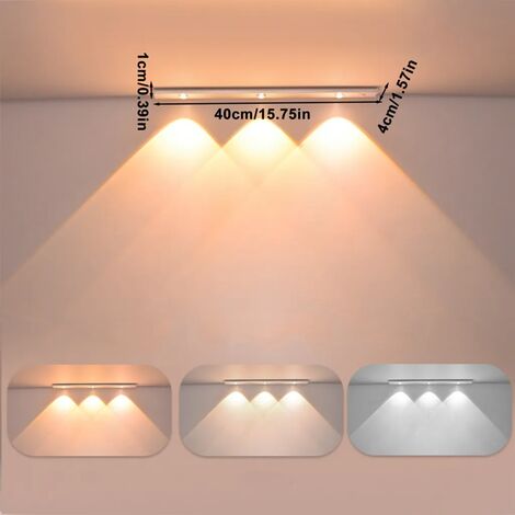 DFGOTOP Luce Sottopensile Cucina Led Ricaricabile 35CM, Luce 96 Led Armadio Sensore Movimento