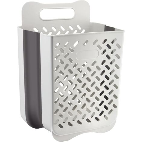Relaxdays Cesto Portabiancheria Pieghevole, 35 Litri, Contenitore Salvaspazio in Plastica con