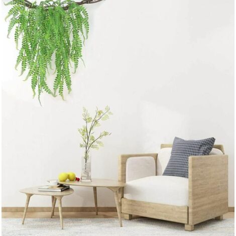 SzJias Piante artificiali da appendere, felci, piante finte per patio, portico, decorazione esterna (2 pezzi
