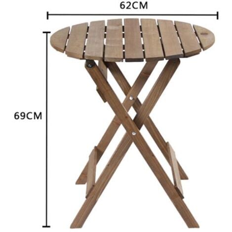 Tavolo da giardino pieghevole Tavolo da esterno portatile in legno per il tempo libero 6269 cm