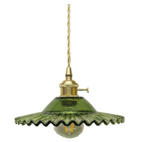Lampada a sospensione vintage industriale smaltata verde scuro, anni '60 in vendita su