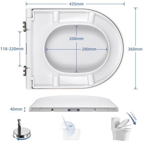 Sedile WC Fall Brake UF Bicchieri WC Coperchio WC bianco per sedile WC bagno