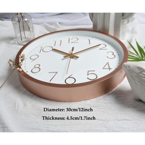 CandyAlley Orologio da Parete, Orologio da Parete Moderno Grande Silenzioso Preciso, Orologio da Muro Digitale, Vintage, Adatto per Soggiorno e Camera da Letto, 25cm, 10