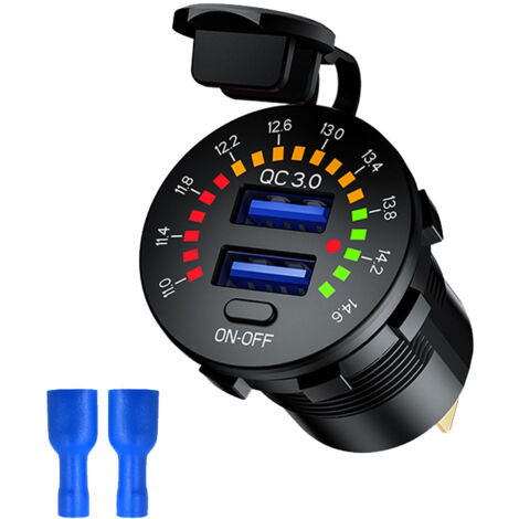Pannello Interruttori Per Auto Barca 5 Gang Interruttore A Levetta ON-OFF 2USB Presa - 3