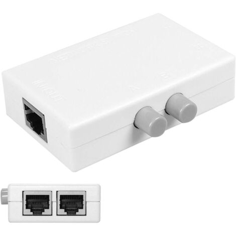 Mini Swch Di Rete RJ45 A 2 Porte Ethernet Doppia Porta A 2 Vie Swcher Di Condivisione Manuale RJ45 Network Box Hub Adapter Splter Conterver - Foto 10