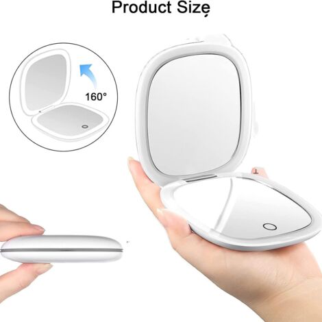 Linkstyle Miroir De Maquillage Portable 1X/15X – Double Face Avec Grossissement Puissant, Rotatif 360° Vert