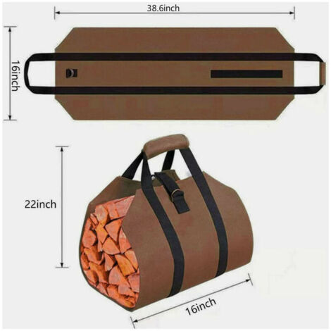 Borsa per legna da ardere, cesto per legna da ardere in tela resistente