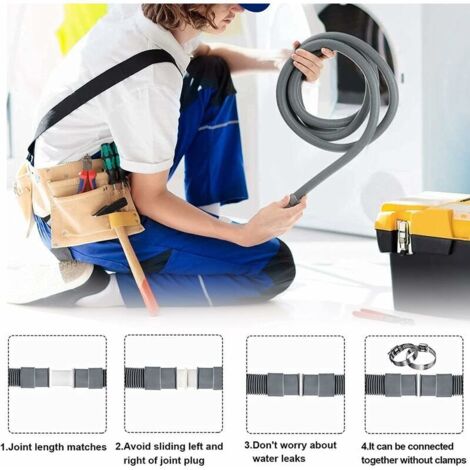 Tubo Prolunga Per Lavatrice, Tubo Ingresso Acqua Lavatrice Per Lavastoviglie Tubo Alimentazione Lavatrice Dritto 2 M 85700109 - Foto 5