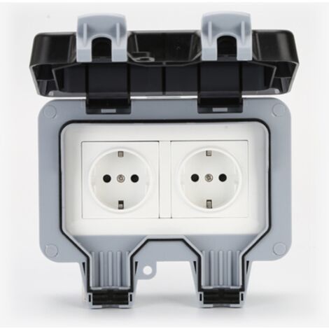 Presa CEE industriale interbloccato 2P + T 16A 230V 6H IP44 con interruttore AC 23A 10KA da incasso impermeabile blu