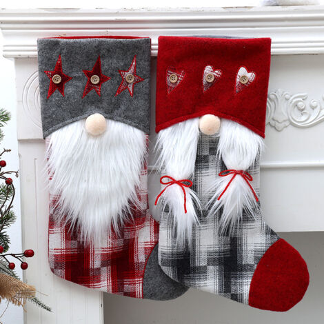 calzini natalizi decorativi, sacchetto regalo natalizio a