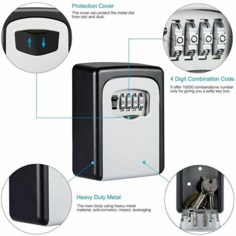 Cassetta Di Sicurezza Per Chiavi - Cassaforte Con Codice 4 Cifre, Impermeabile - Foto 12