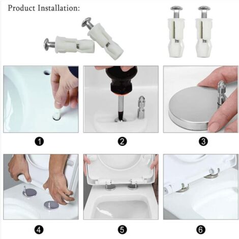 Accessori Per Sedile WC, 2 Pezzi, Cerniere, Fissaggi Con Accessori E Pezzi Di Ricambio Per La Maggior Parte Dei Wc Standard 90351411
