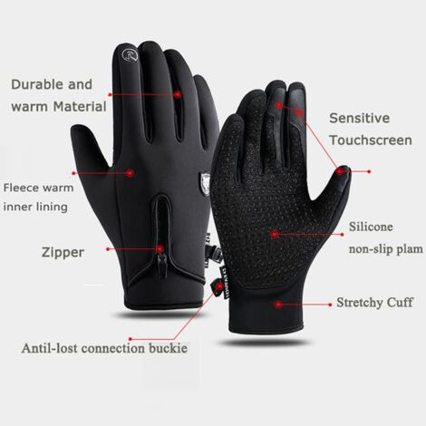 Guanti Invernali Touch Screen Antivento E Impermeabili – Antiscivolo Per Ciclismo, Corsa E Guida