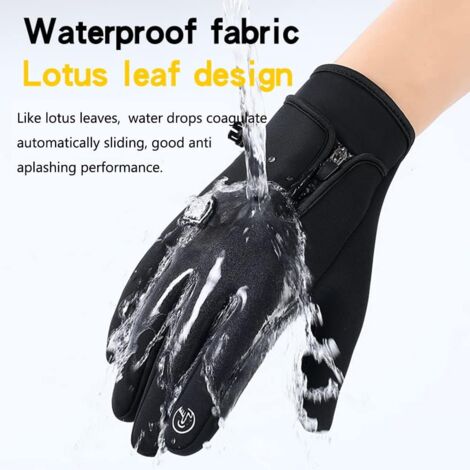 Guanti Invernali Impermeabili e Antivento per Uomo, Guanti Caldi per Snowboard, Moto, Guida, con Touchscreen e Cerniera, Unisex  200000297