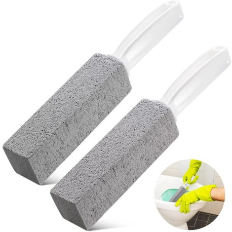 Confezione Da 2 Pietre Pomice Per WC Con Manico Extra Lungo | Rimuove Calcare E Macchie Di Acqua Dura | Naturale E Sicura Per Porcellana