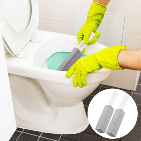Confezione Da 2 Pietre Pomice Per WC Con Manico Extra Lungo | Rimuove Calcare E Macchie Di Acqua Dura | Naturale E Sicura Per Porcellana