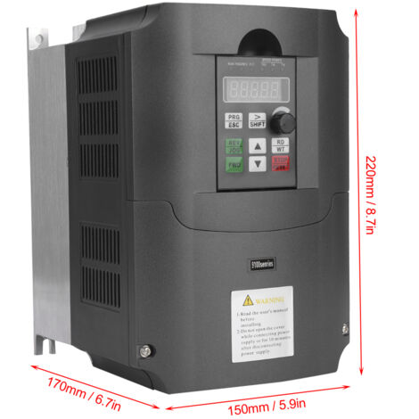 Azionamento a Frequenza Variabile VFD 5HP 4KW 18A Ingresso Monofase/Trifase CA 0-220V Ingresso 50/60Hz, Frequenza Variabile Uscita 0-2000Hz VFD per Controllo Velocità Motore Mandrino | IT