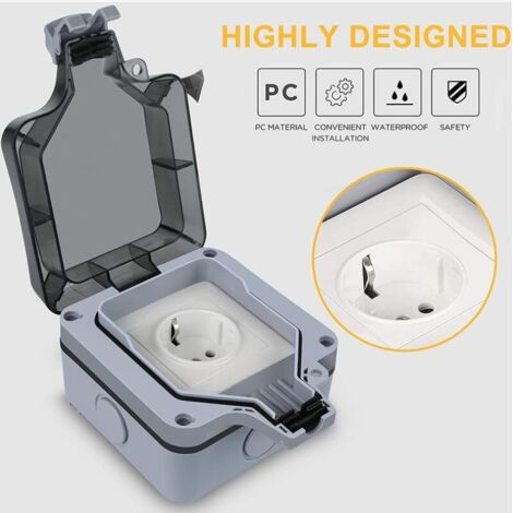 Presa Elettrica Doppia Da Esterno Con 4 Porte USB - IP66 Impermeabile - 2