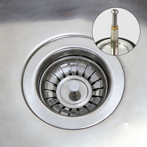 Tappo Scarico Per Lavello Cucina 84 Mm – Acciaio Inox 304 Con Cestello Filtrante E Perno Regolabile, Pop-Up