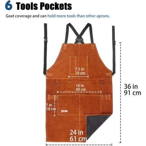 Grembiule Per Saldatore Con Cuciture In Kevlar® TR6090 - Foto 5
