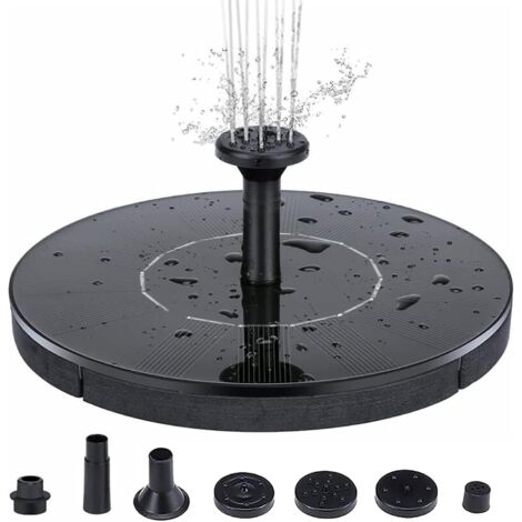 Pompa Fontana Solare 4W/6W Con LED – Batteria 1500 MAh, 5 Ugelli, Per Stagni E Giardini