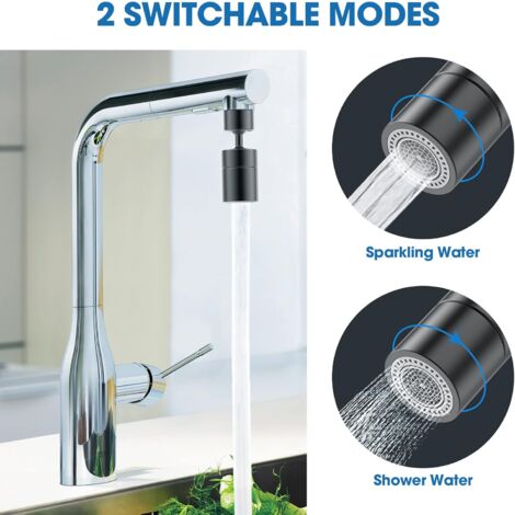 Aeratore Per Rubinetto Girevole 360° - 3 Modalità Flusso, Risparmio Idrico, Anti-Schizzi, Universale - Foto 7