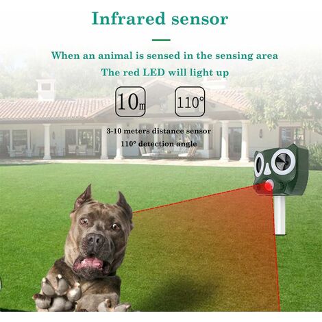 2024 2x Repellente Gatti,Repellente Ultrasuoni Energia Solare IP66 Impermeabile a Frequenza Regolabile per Allontanare 5 Modalità Regolabile Repeller Animali Ultrasound Repellente