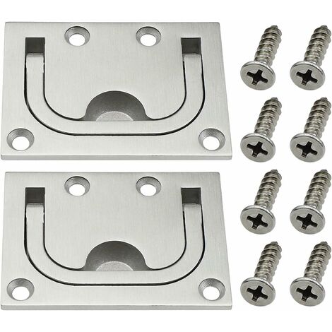 Maniglia Ad Anello In Acciaio Inox Homoyoyo – Incasso Per Portelli E Armadi – Dimensioni 5x5x1,5 Cm