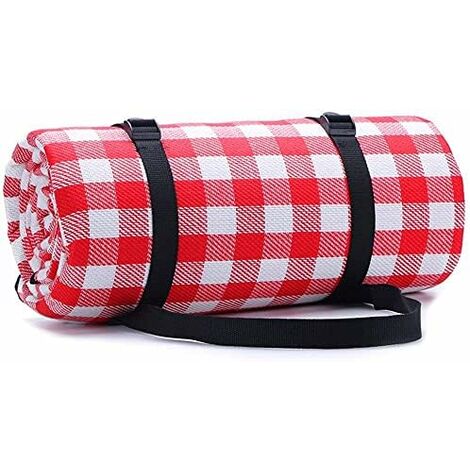 Coperta Picnic Impermeabile Coperta Da Picnic Impermeabile Simpeak 200x200 Cm - Pieghevole Con Manico - Rosso E Bianco 200x200cm Pieghevole