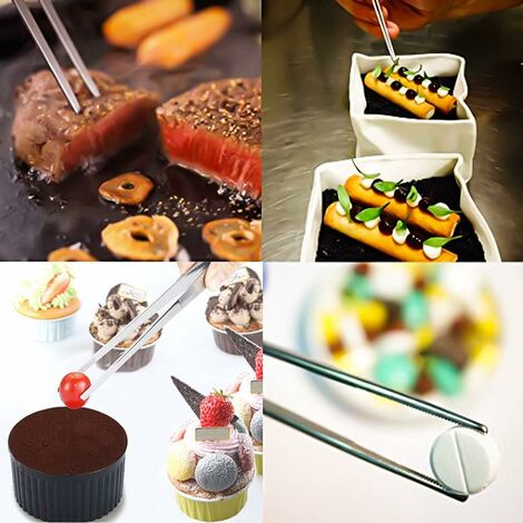 Pinzette Da Cucina In Acciaio Inox Professionali - 30 Cm - 2 Pezzi - Antiscivolo Per Barbecue, Carne, Pesce, Antipasti - 3