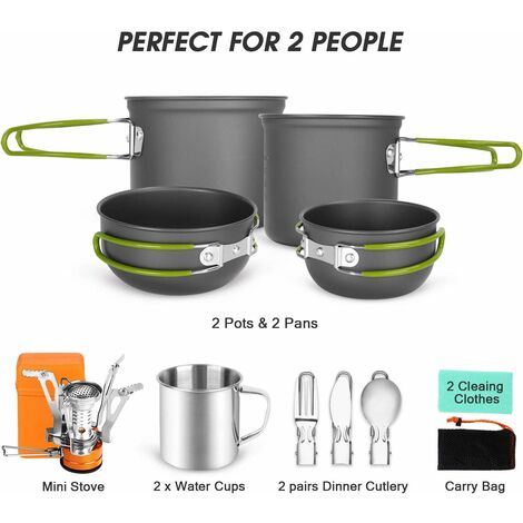Set Da 16 Pezzi Per Campeggio Odoland - Pentole, Padelle, Fornello E Accessori - Foto 9