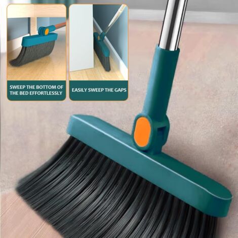 OLLSDIRE Set Scopa E Paletta Con Manico Lungo Regolabile – Pettine Integrato Per Capelli E Peli, Appendiabile - 4
