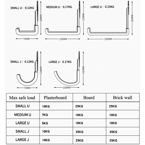 Ganci Da Parete Per Garage In Acciaio Per Impieghi Gravosi Per Garage Con Rivest - Foto 5