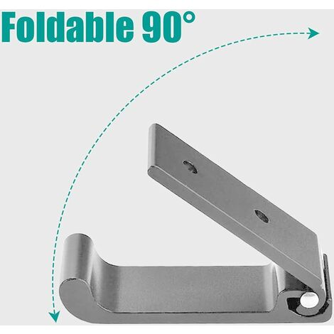 4 Ganci Pieghevoli In Alluminio Per Parete - Supporto Per Cuffie, Cappotti, Borse - Foto 8