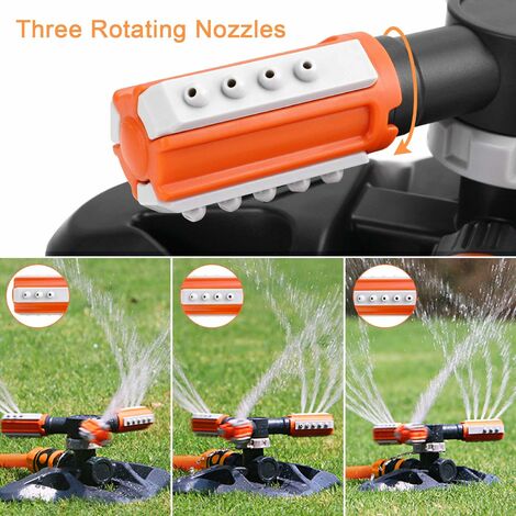 Rotante Automatico 360° - 3 Bracci Regolabili - 36 Ugelli - Per Prato E Orto Irrigatore Giardino - Foto 5