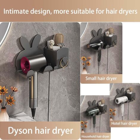 Supporto Per Asciugacapelli Senza Fori | Autoadesivo | Bianco