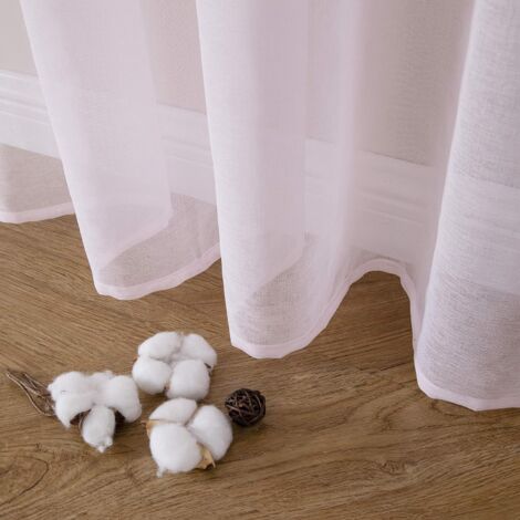 Tende in voile con occhielli 2 pezzi rosa chiaro 140x175 cm